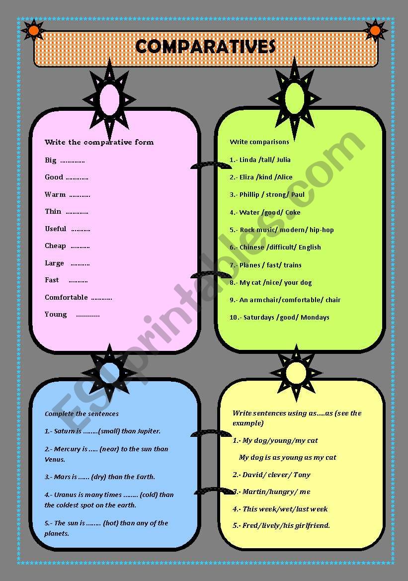 COMPARATIVE ADJECTIVES worksheet