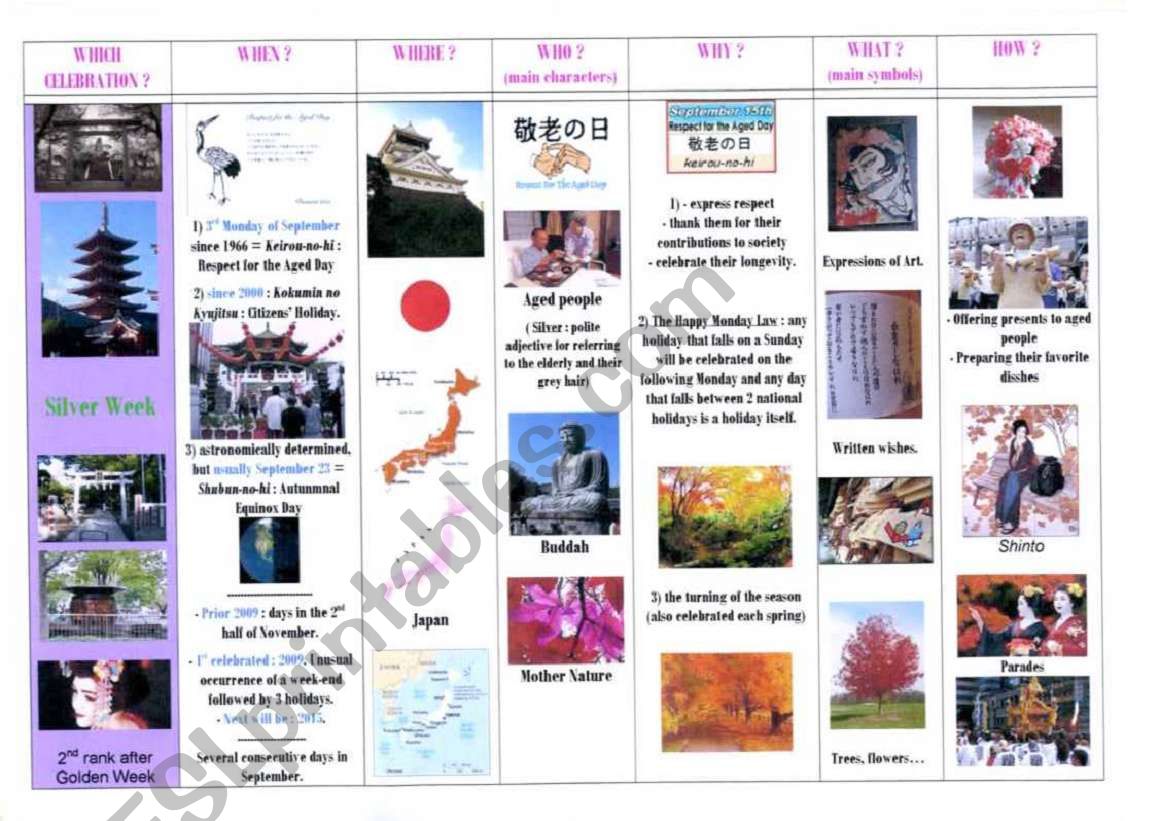 special days : step 25 - Silver Week (Japan)