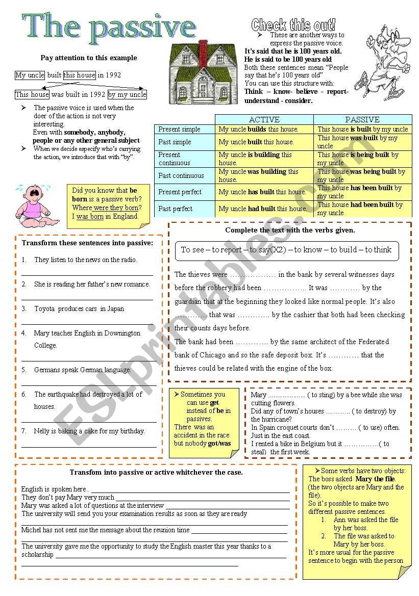 The passive voice + KEY worksheet