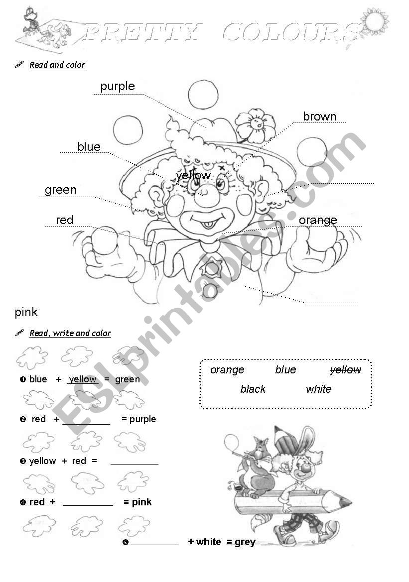 Pretty Colours! worksheet