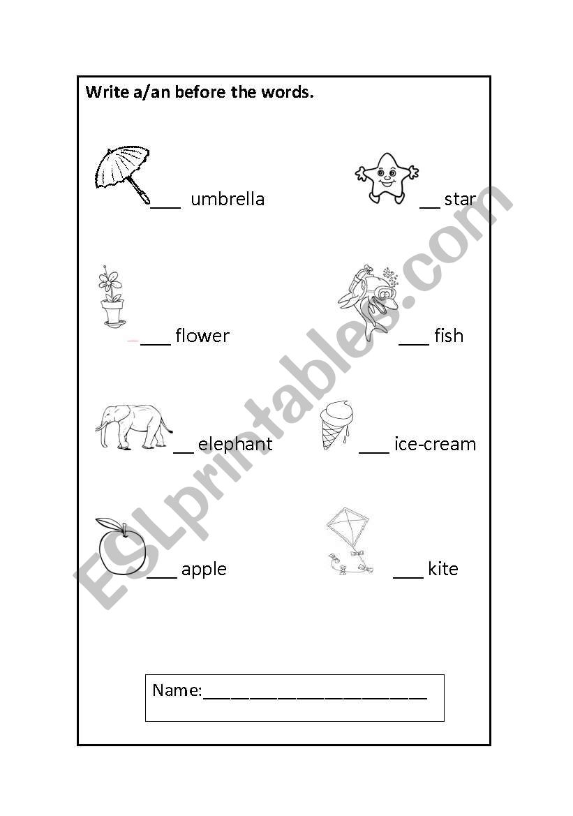 articles worksheet