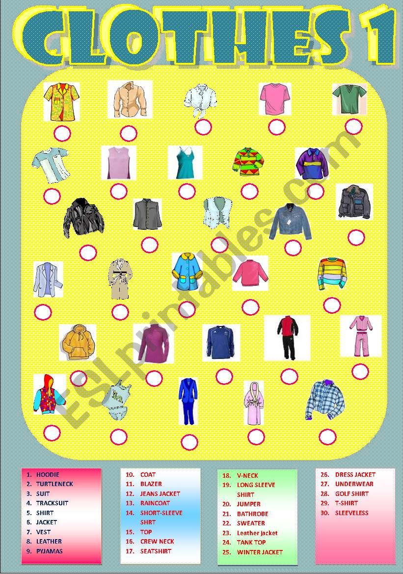 CLOTHES- MATCHING 1 worksheet