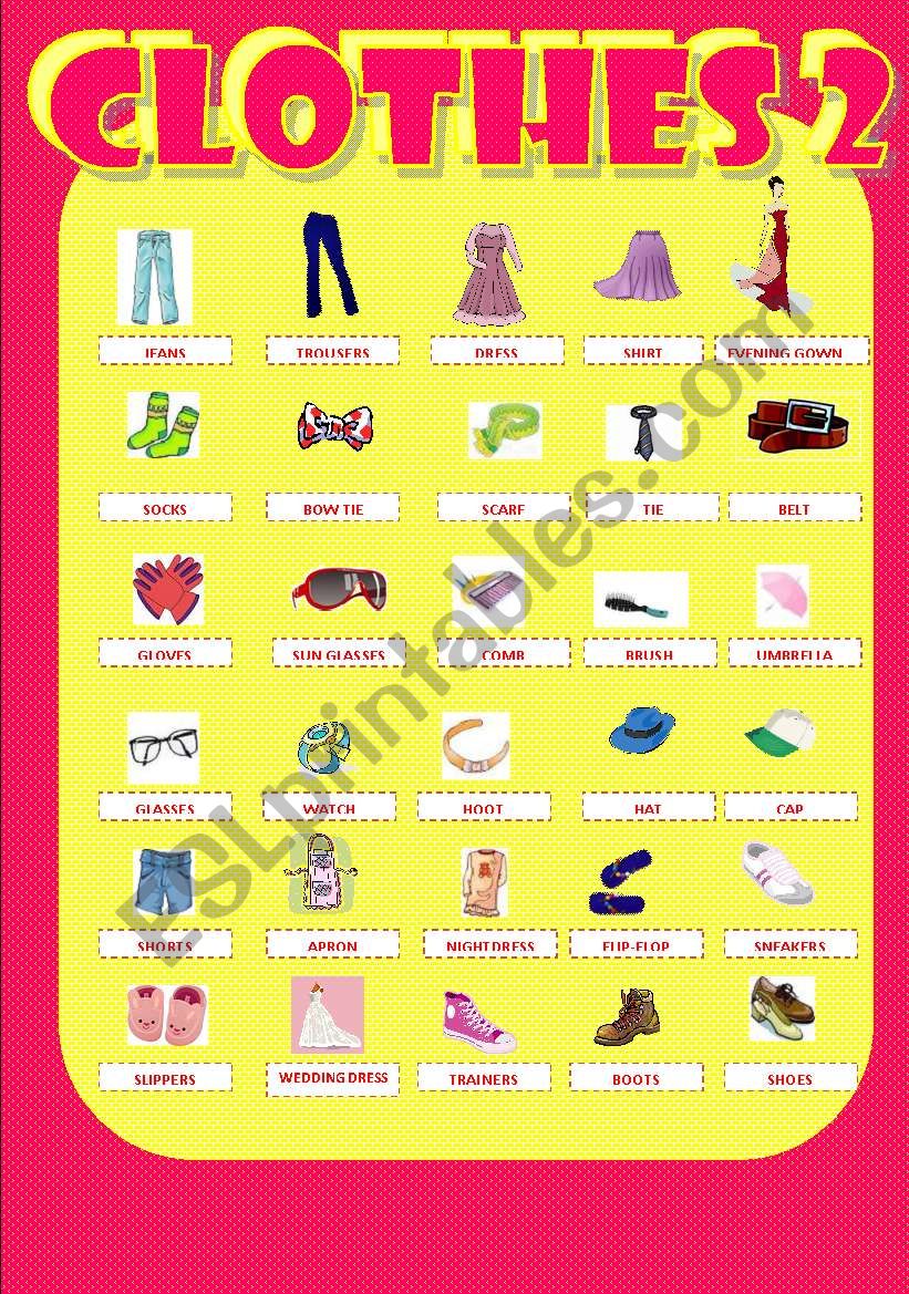 CLOTHES worksheet