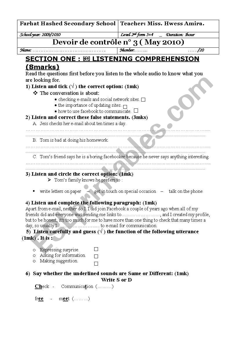 listening comprehension - staying connected - elllo.org