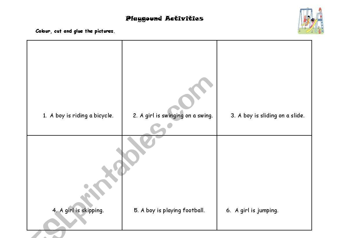 Pplayground activities worksheet