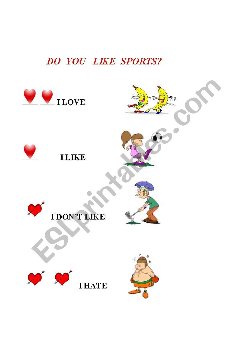 Do you like sports? worksheet