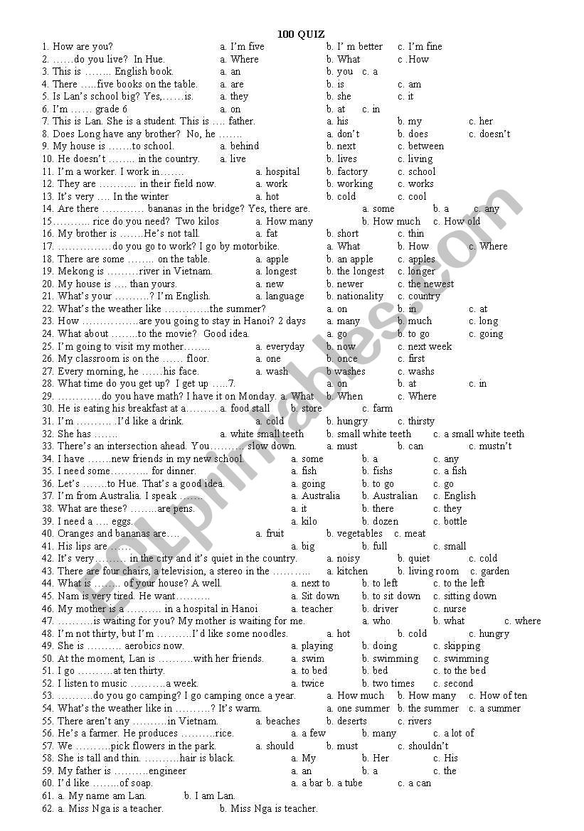 100 quiz 2 worksheet