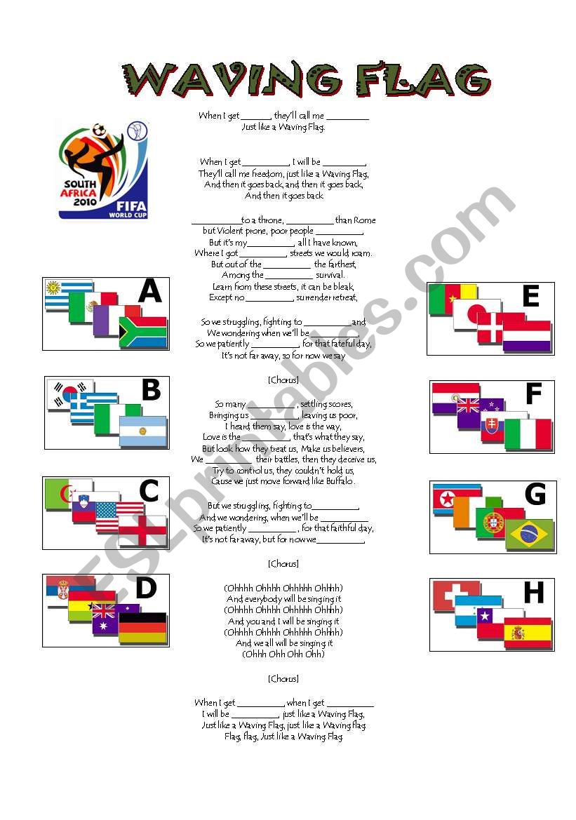 Waving Flag worksheet