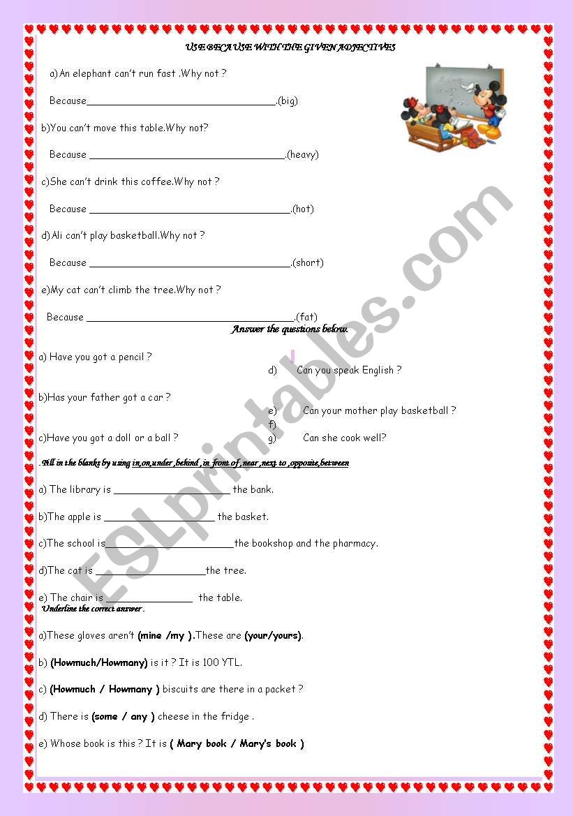 General exercises worksheet