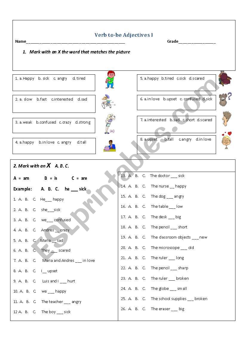 Verb to be-Adjectives practice