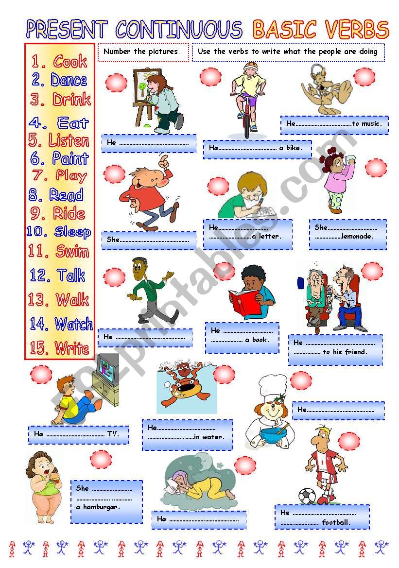 Present Continuous - Basic Verbs