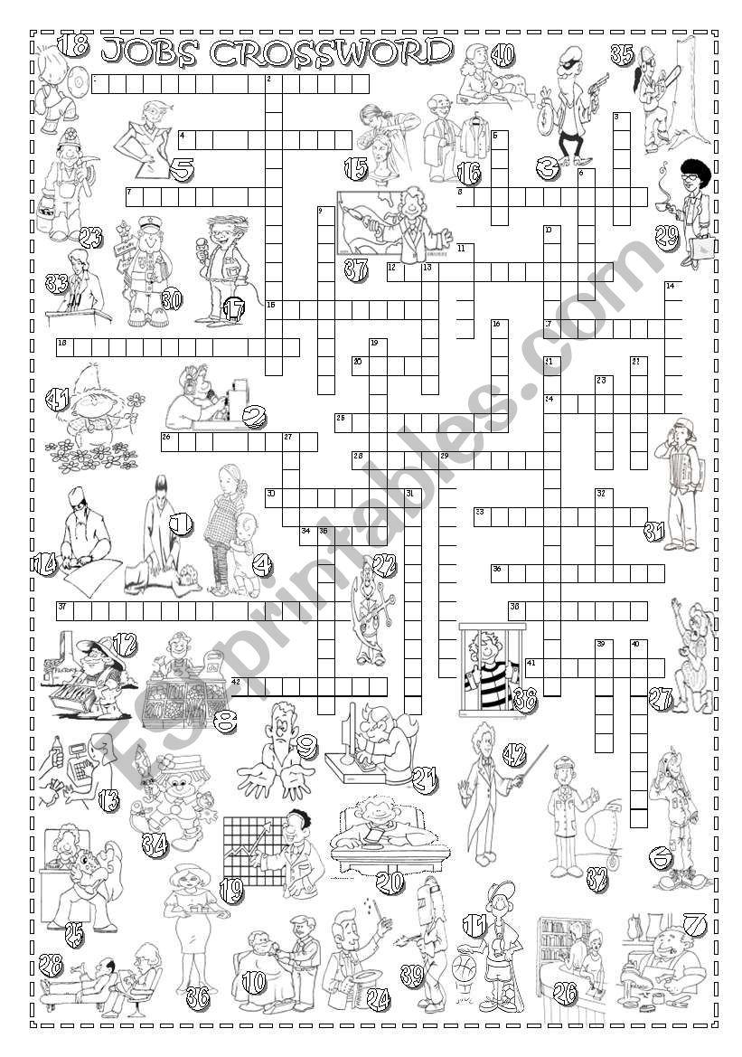 JOBS CROSSWORD worksheet