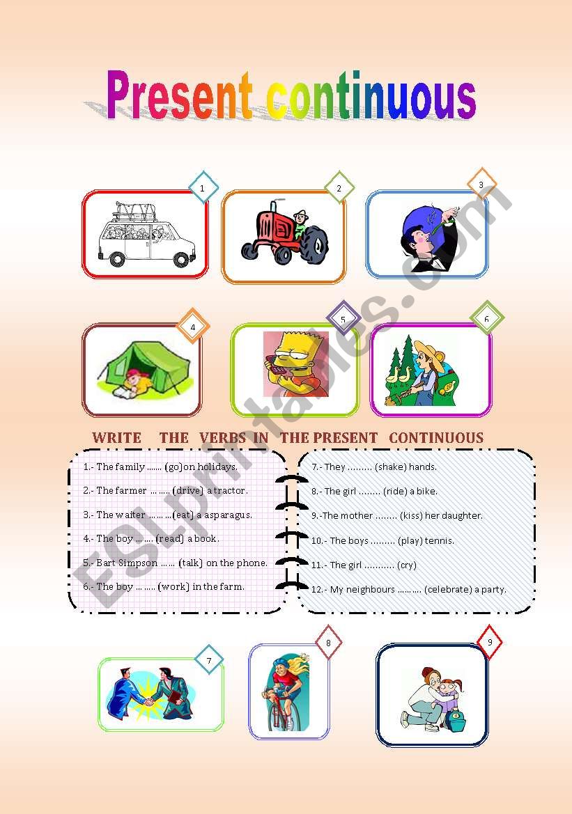 PRESENT CONTINUOUS worksheet