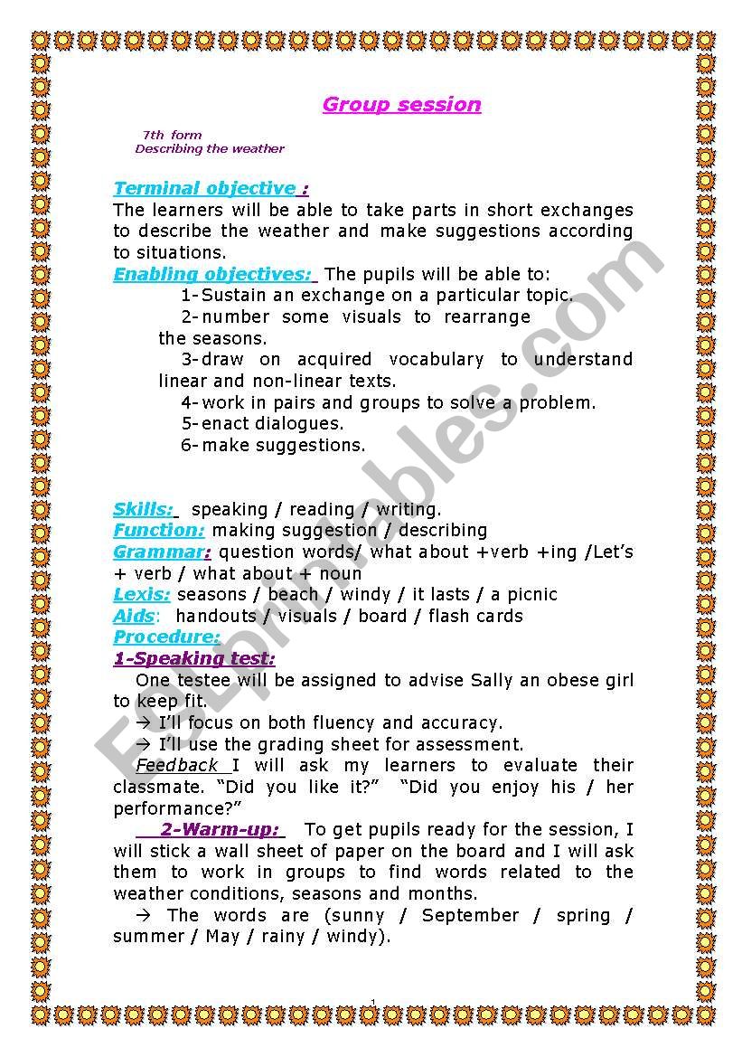 Whats the weather like? worksheet