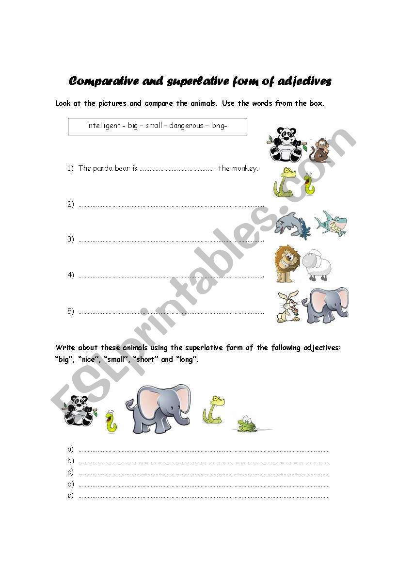 comparative and superlative form of adjectives