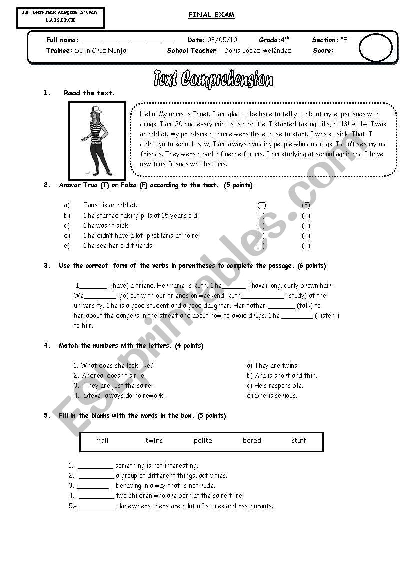 quiz worksheet