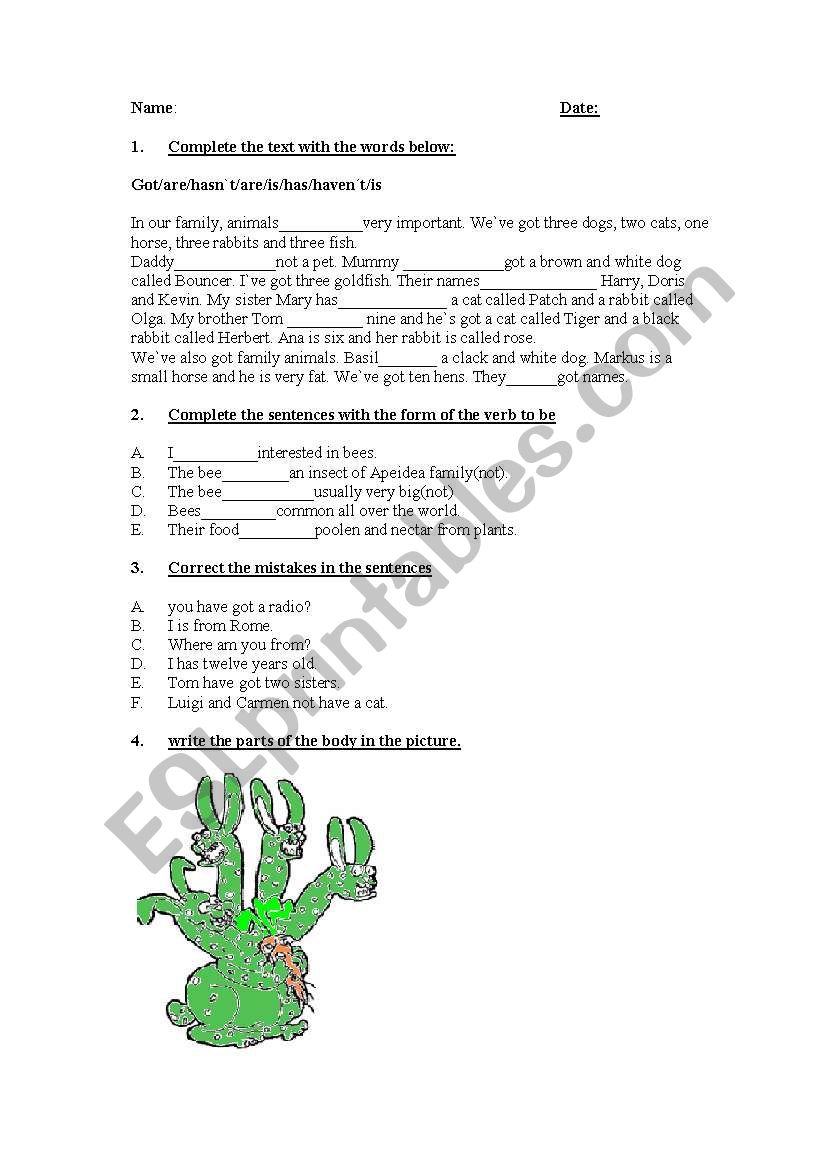 Examen worksheet