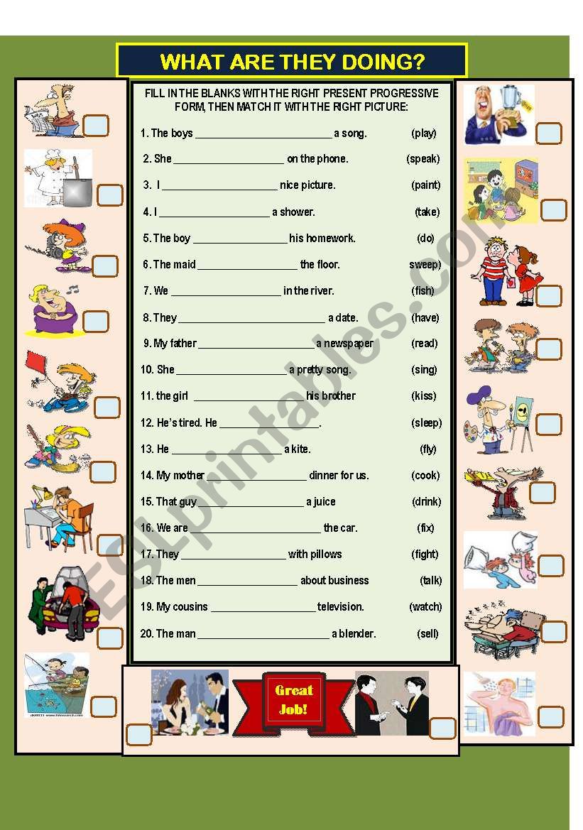 what are they doing? worksheet