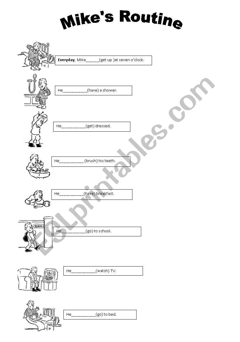 Routines worksheet