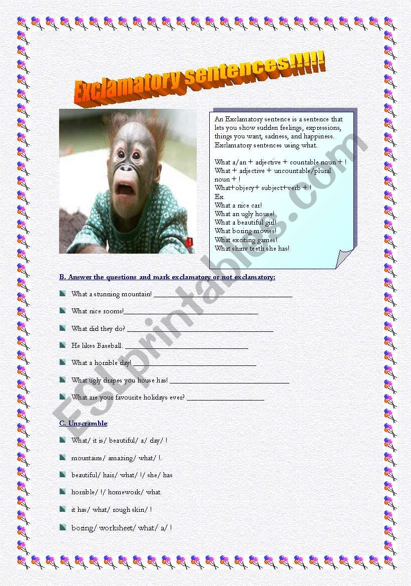 english-worksheets-exclamatory-sentences-using-what