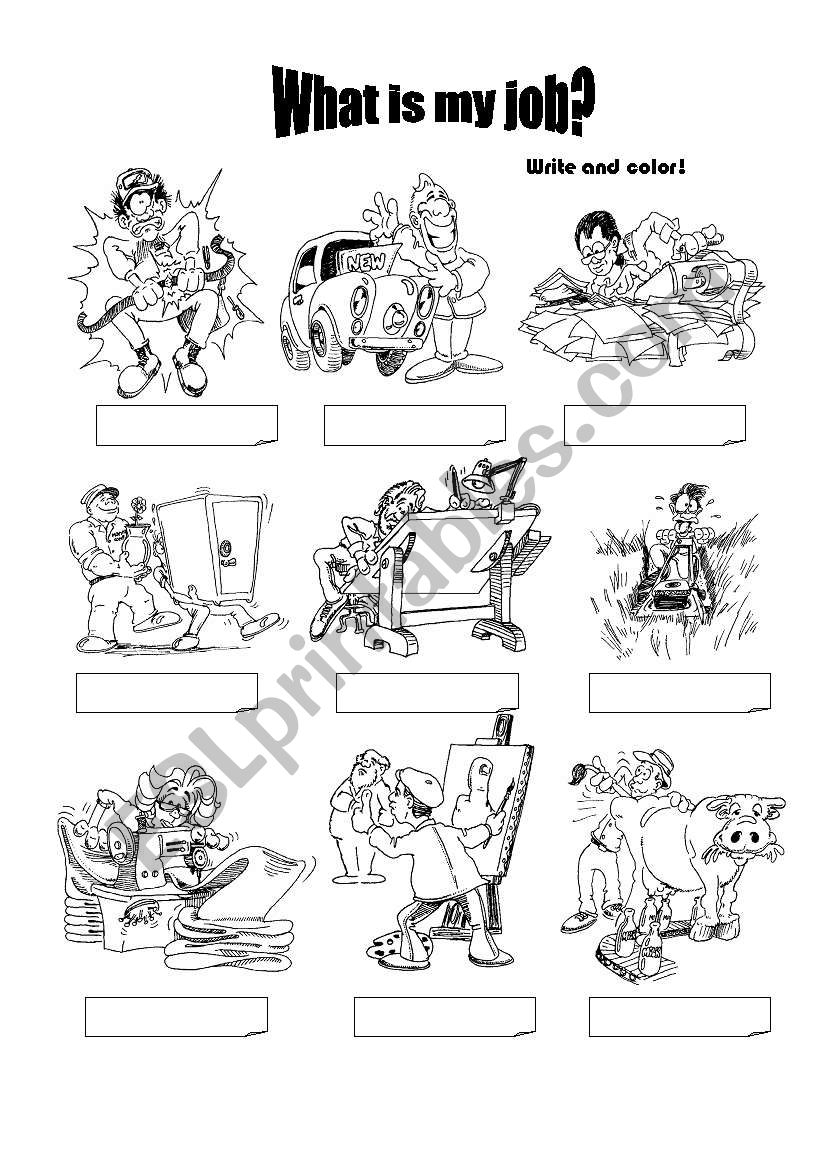 What is my job? 2 worksheet