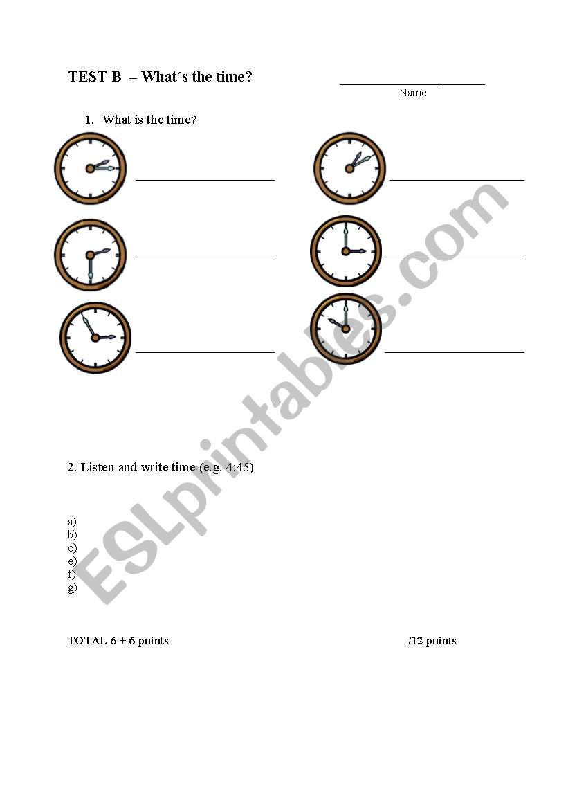 time worksheet