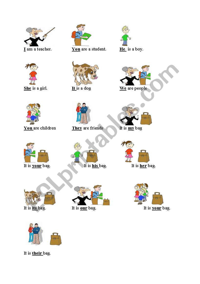 Pronouns worksheet