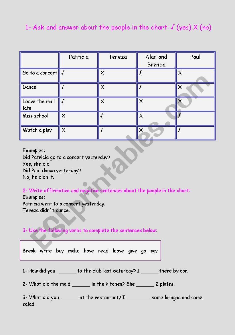 Simple Past worksheet