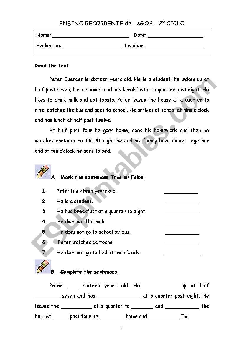 Test worksheet