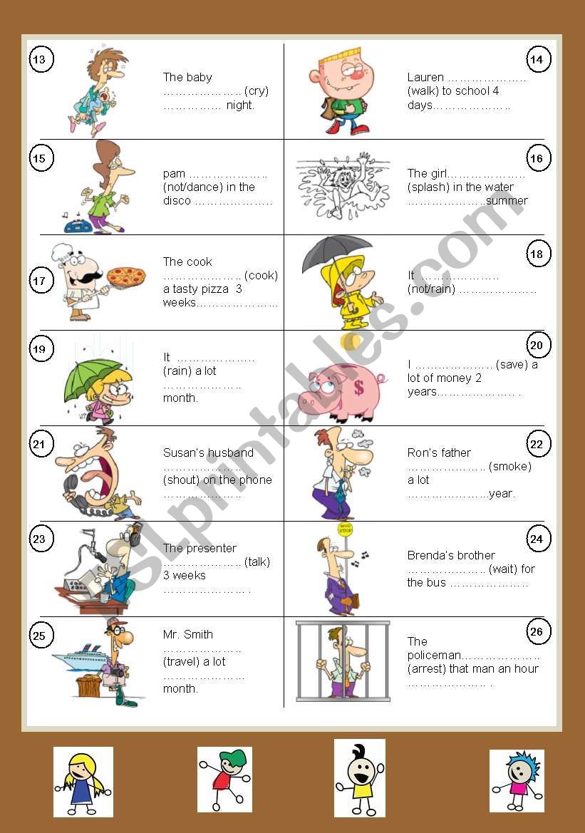 Past simple of regular verbs + particles (set II)