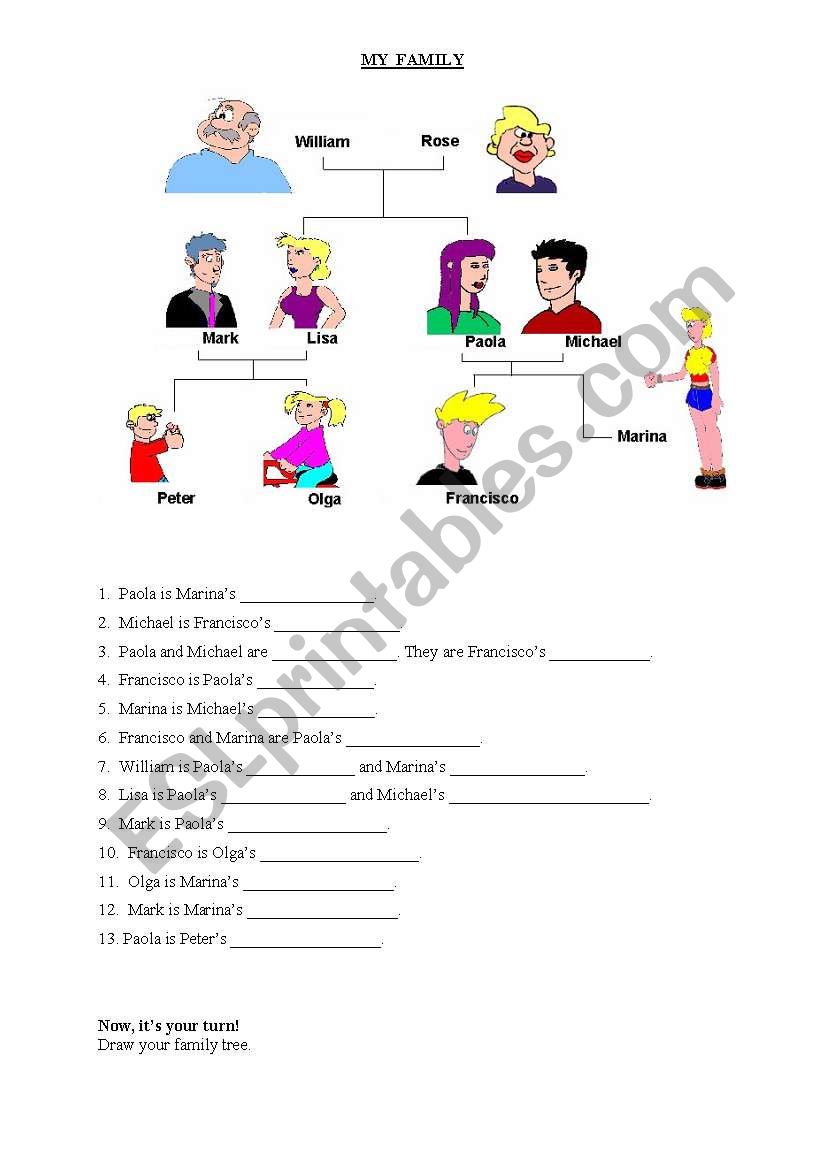 Family Tree worksheet