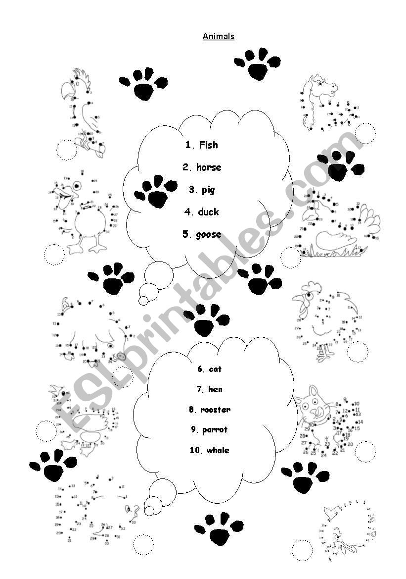 Draw animals and name them worksheet