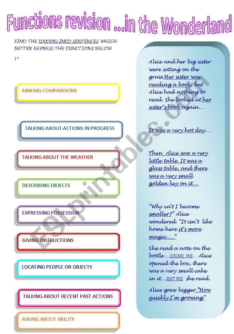 FUNCTIONS REVISION...IN THE WONDERLAND  1