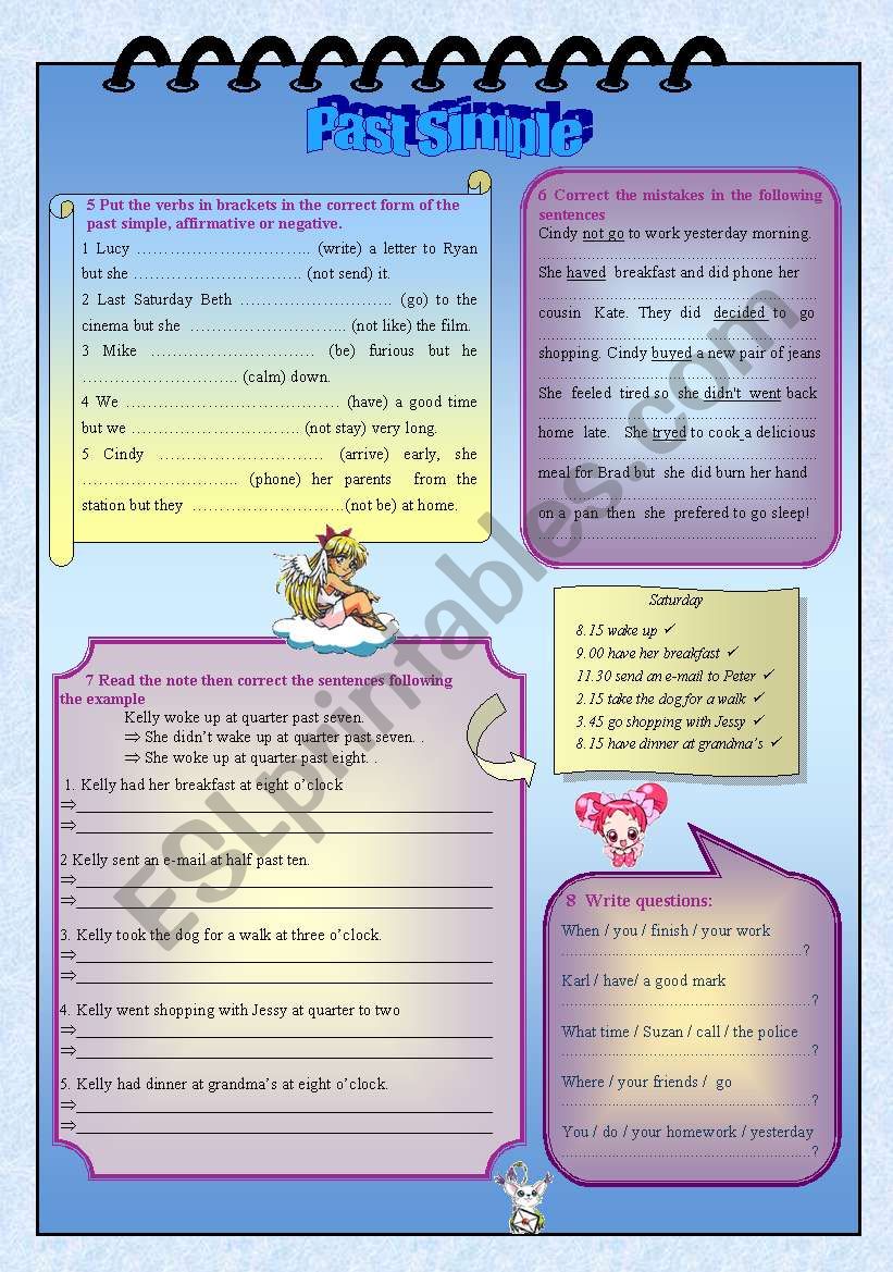 Past Simple: exercises to practise and revise Part 2 (page 1/1)