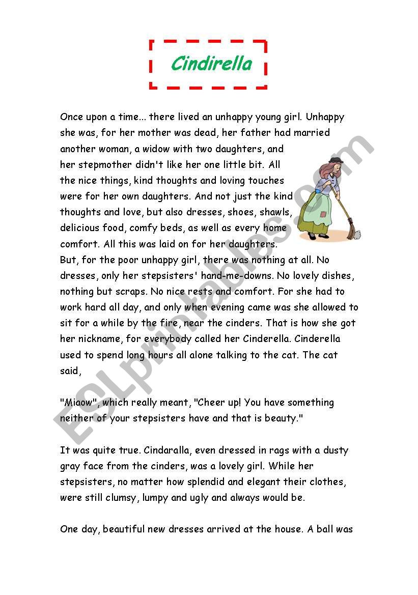 cindirella worksheet