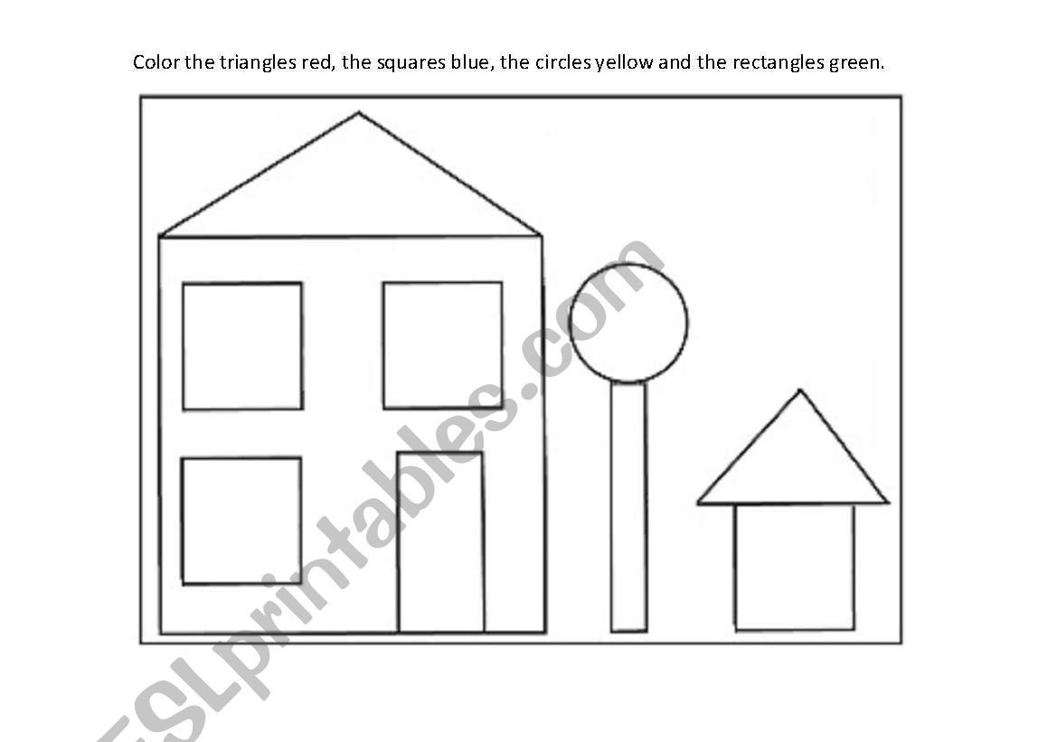 Color the shapes correctly worksheet