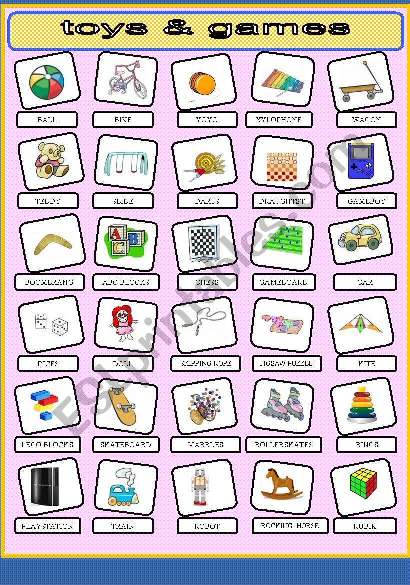 TOYS & GAMES worksheet