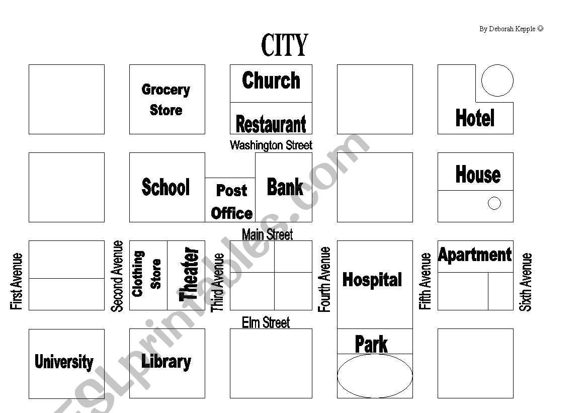 City Map worksheet