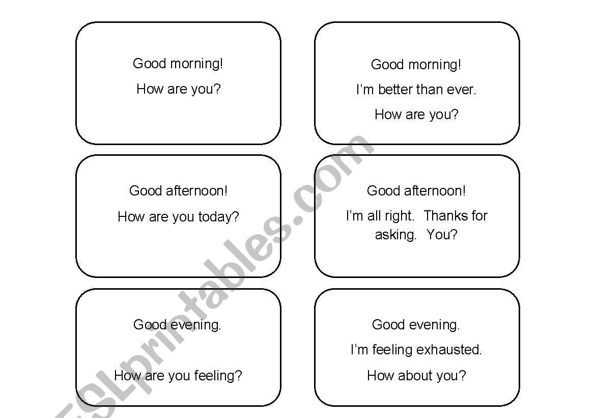 Find Your Partner: Greetings worksheet