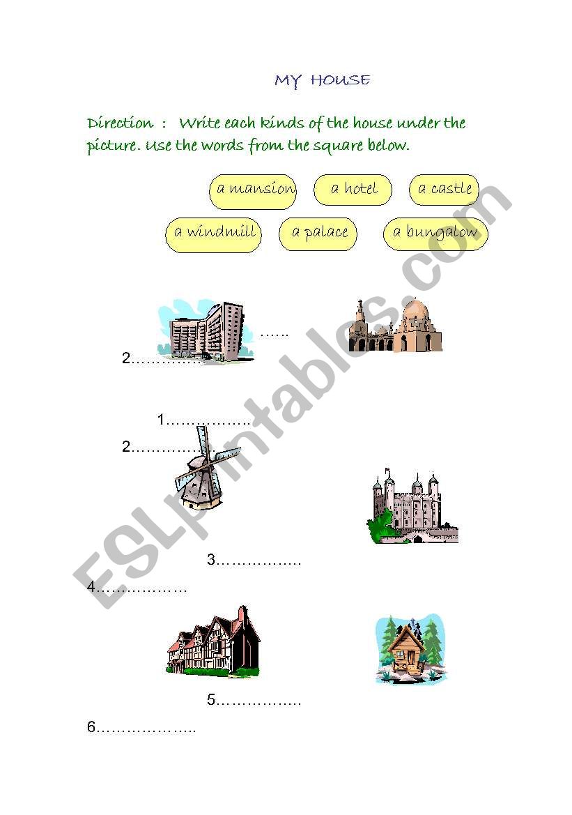 My house worksheet