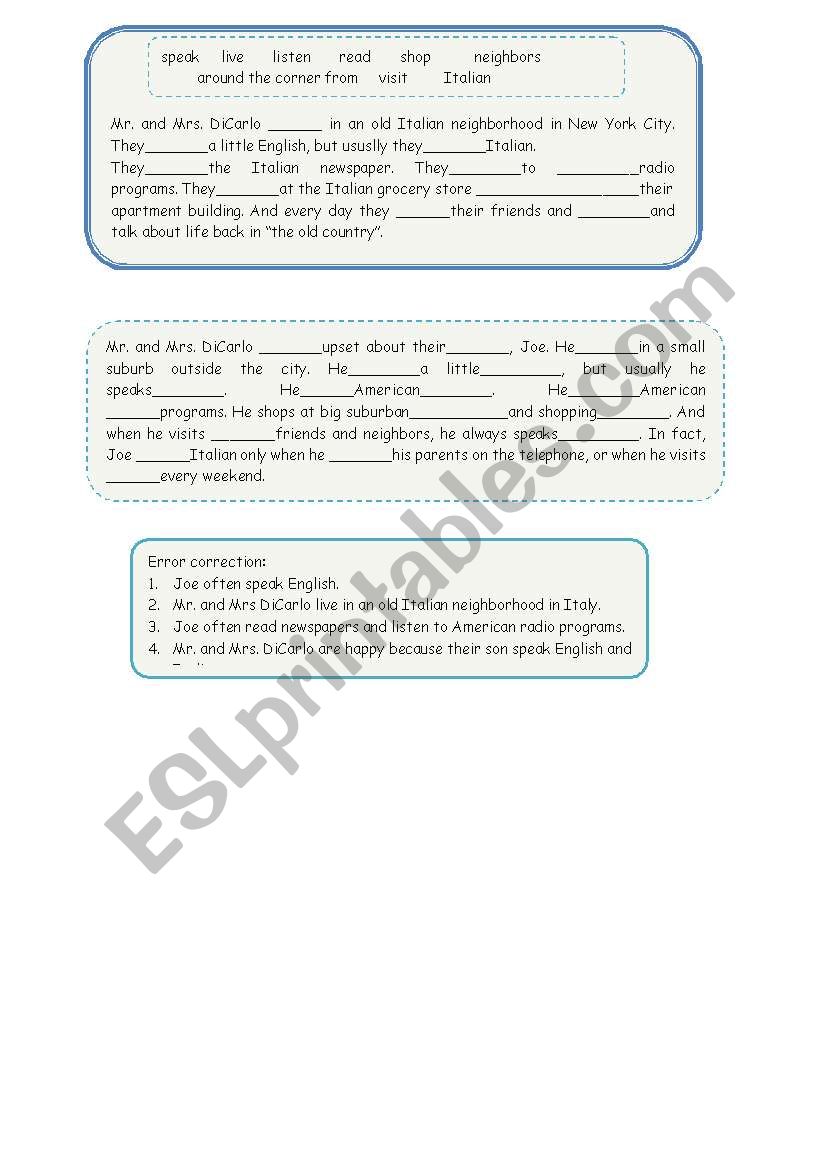 The Simple Present Tense worksheet