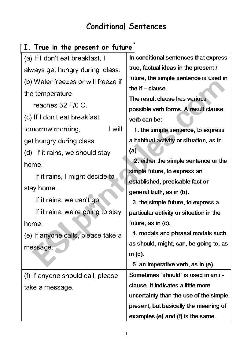 If clauses worksheet