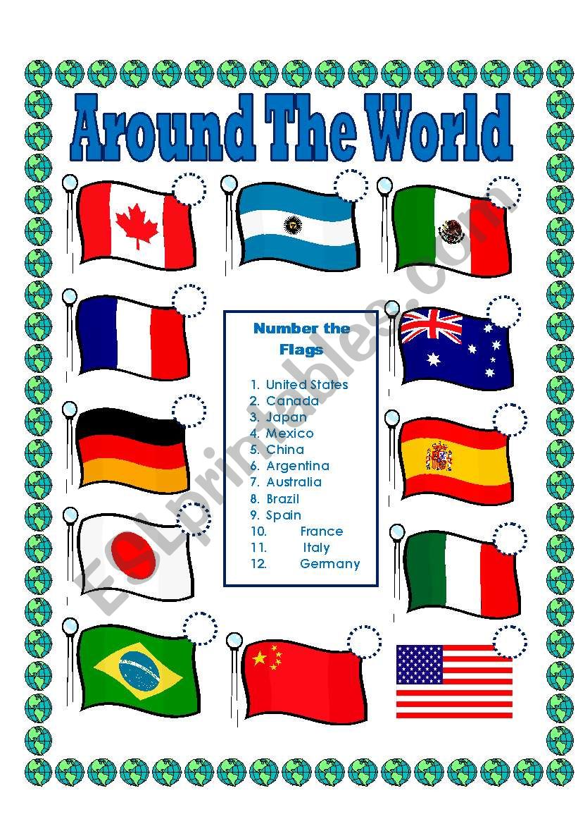 Around the world ESL worksheet by lupiscasu