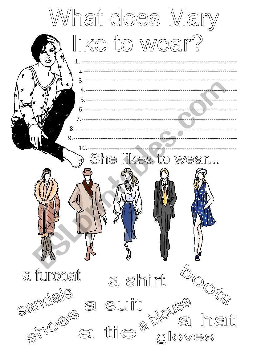 Clothes worksheet