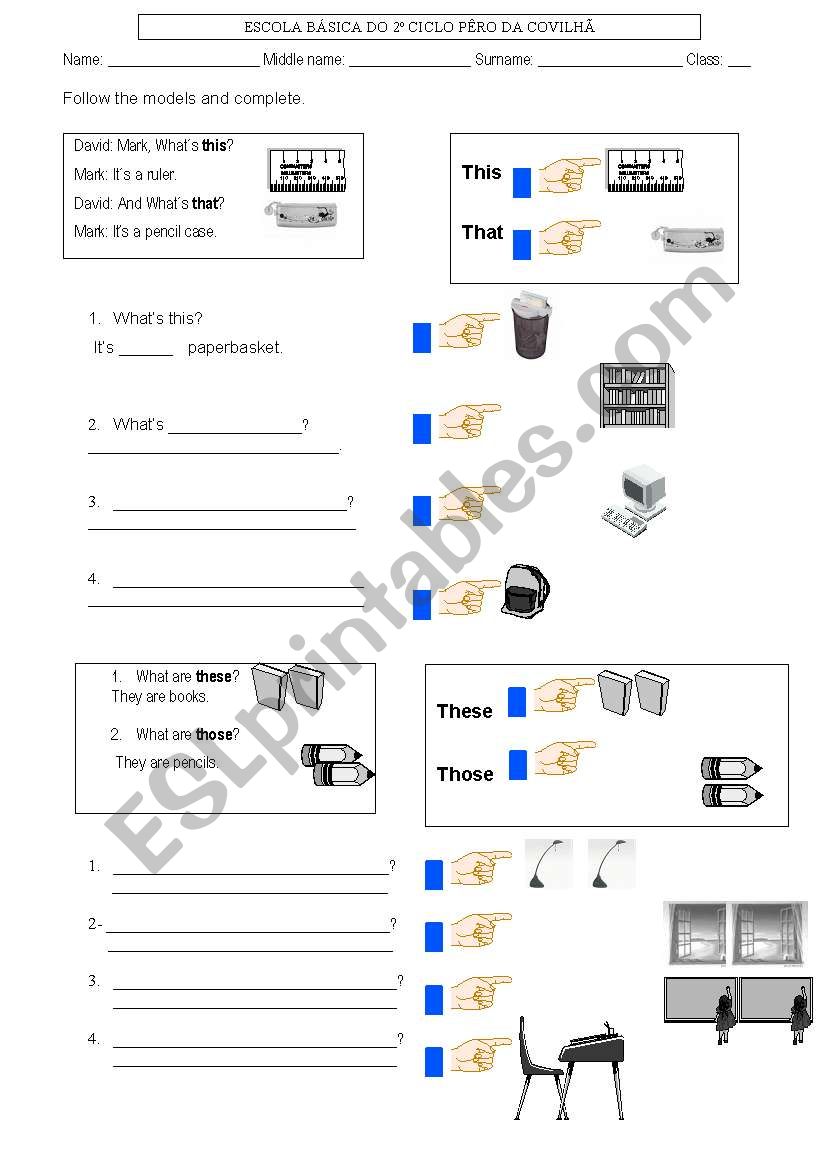 Demonstrative pronouns worksheet