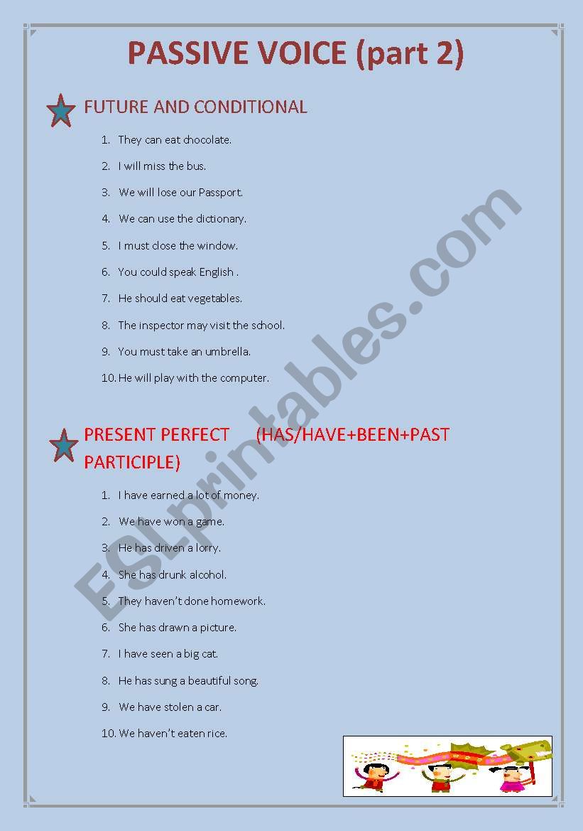 passive voice part 2 worksheet