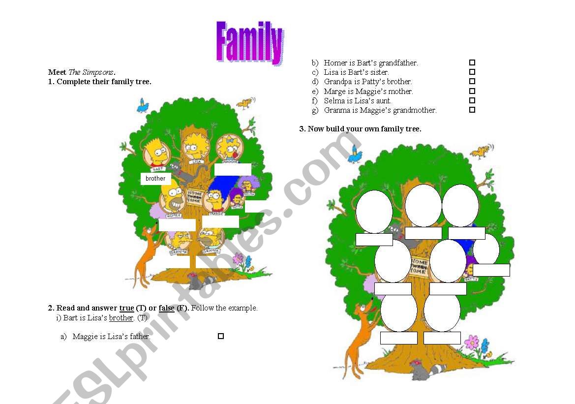 Family worksheet