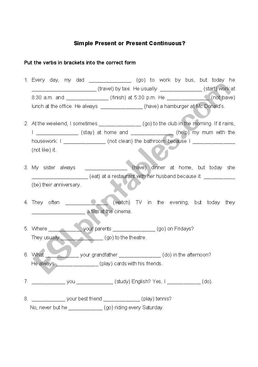 Simple Present or Present Continuous