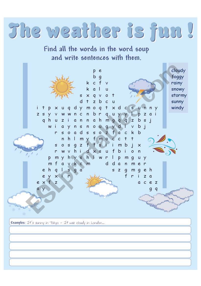 The weather is fun!!! worksheet