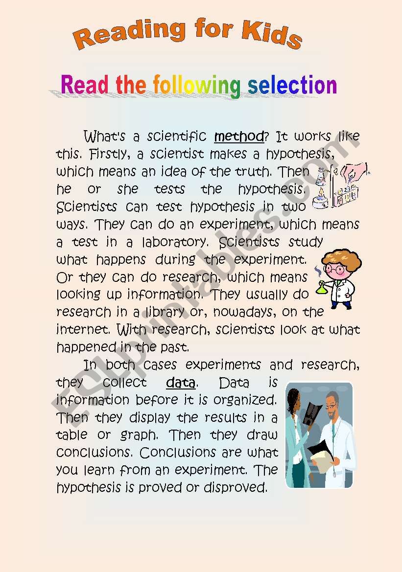 Reading for Kids worksheet